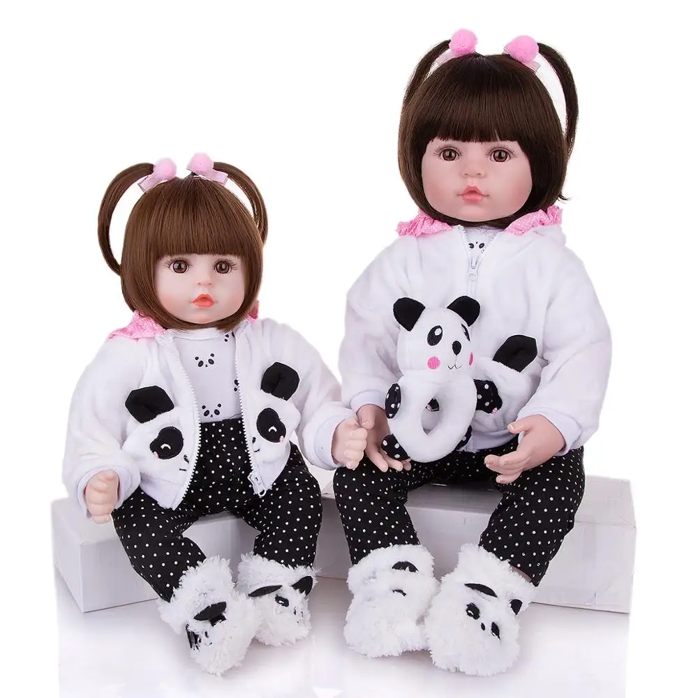 KEIUMI 24 дюйма панда Reborn Baby Doll новорожденный сестра милый ткани тела мягкие из