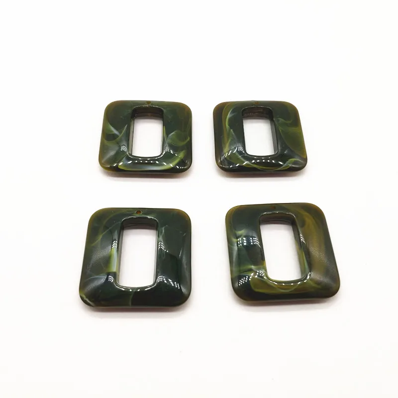 olive green Новое поступление! 33 мм 100 шт Акриловый Мраморный эффект квадратной формы Шарм для сережек аксессуары, детали для серег, изготовление ювелирных изделий DIY - Цвет: olive green