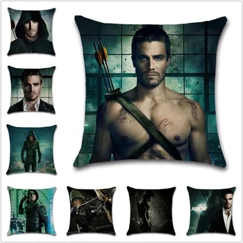 

Green Arrow Oliver Queen TV pattern Cushion Cover Decoration Home sofa chair seat kids bedroom gift friend present pillowcase