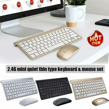 

Ultra Thin 2.4G Mini Wireless Keyboard&Mouse Set Waterproof Multimedia Keyboard Mouse Combo Set For Notebo Laptop PC Computer