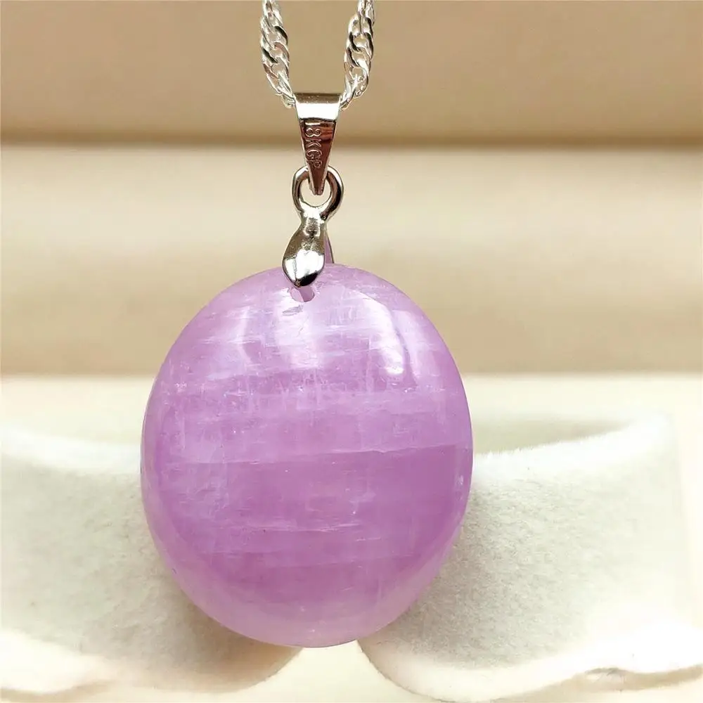 

Natural Purple Kunzite Quartz Pendant 25x22x10mm Gemstone Cat Eye Round Shape Women Necklace Jewelry AAAAA