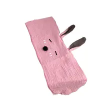 Мягкий детский хлопковый льняной зимний теплый шарф с длинными ушками кролика для маленьких девочек, воротники для шеи, шали, шейный платок 95AB