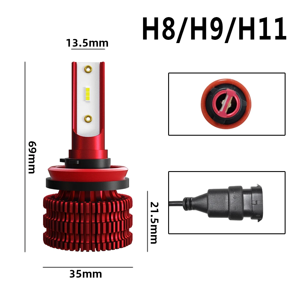 2pcs Car H7 Led Headlight 9005 9006 H1 H4 H7 H8 H9 H11 CSP Chip LED Headlamp Car Styling Bulbs