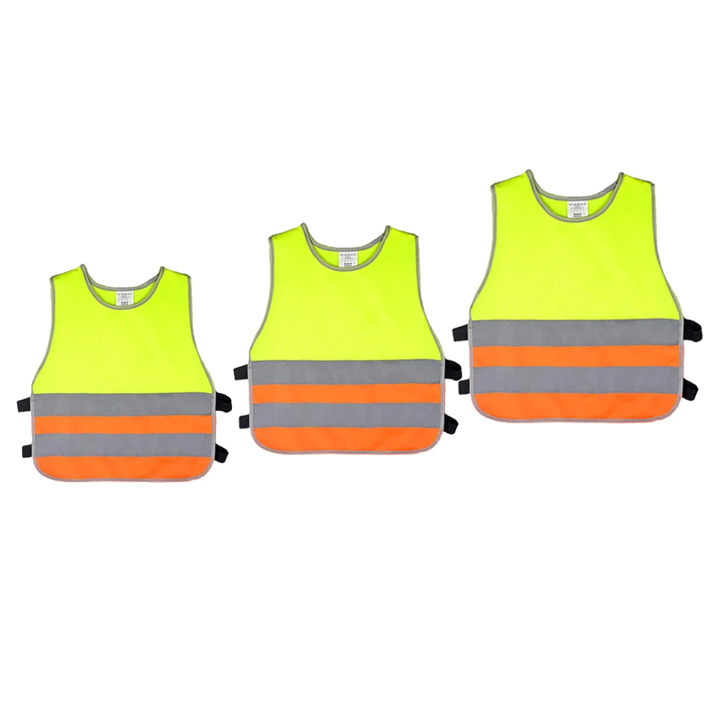 3Pcs High Visibility Student Child Student Reflective Kids Vest Scooter Cycling School Safety Vest Jacket