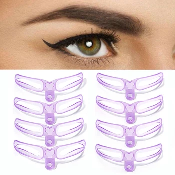 

8Pcs/Set Drop Shipping Brow Stencils Reusable Eyebrow Shaping Defining Stencils Eye Brow Drawing Guide Template Makeup Tool