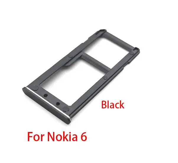 For Nokia 6 Black 10 шт./партия, держатель лотка для sim-карты для Nokia 6 8 7 Plus/5,1 Plus X5 Запасная часть - Цвет: For Nokia 6 Black