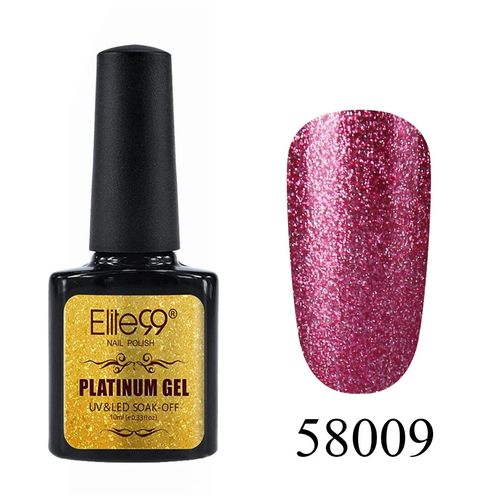 58009 Elite99 Гель-лак для маникюра Полупостоянный Vernis верхнее покрытие УФ светодиодный 10 мл гель покрытые лаком ногти искусство Блестящий УФ лак для ногтей с блестками лак - Цвет: 58009