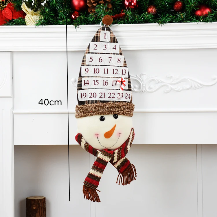 snowman Рождественский Адвент-календарь Рождественский Санта-Клаус Снеговик настенные декорации Декор Рождественский кулон орнамент Новогодний подарок натальный - Цвет: snowman