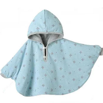 

Long Sleeve Blue Poncho Winter Kids Layette Bebe Autumn Poncho Outwear Cloak New Born Baby Girls Poncho Girl Boy Clothes