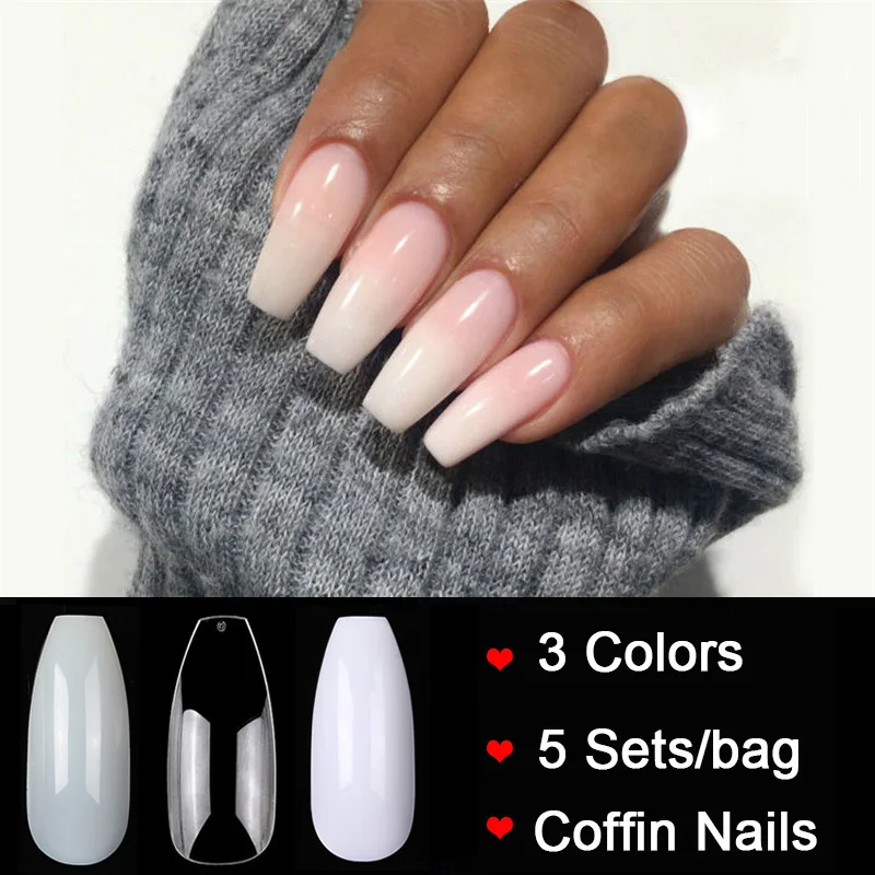 100 шт. в упаковке накладные ногти форме балерины искусственный гроб советы для