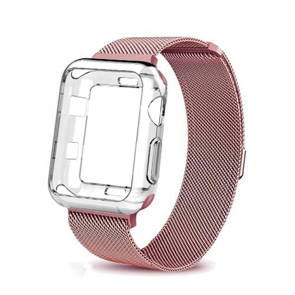Ремешок+ чехол для Apple Watch band 44 мм 40 мм Milanese Loop band iwatch series 4 3 2 band 42 мм 38 мм correa pulseira ремешок для часов