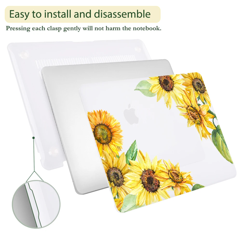Flower Matte Impresso Estojo Rígido de Plástico para Macbook Air 13 Polegadas 2023 A2681 A2179 A2337 Laptop Cover 2023 Pro 13 14 16 A2338 A2289 - Imagem 4