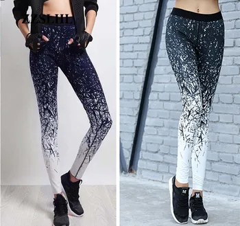 

Summer Sports Fitness High Waist Leggings Women Workout Hip Lifting Sexy Printing Bodybuilding Elastic Force Legging Women Pant