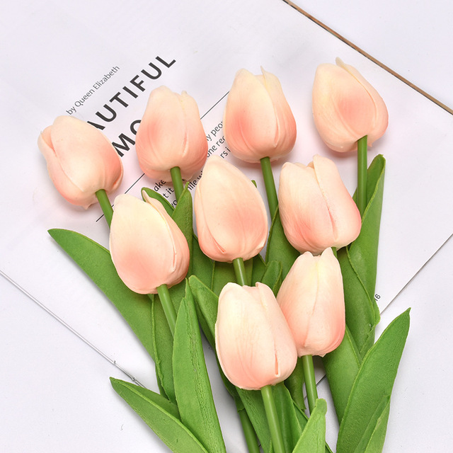 PU Tulip Artificial Flower Real Touch Artificial Bouquet Fake Plants For Wedding Decoration Flowers Home Garden Decor