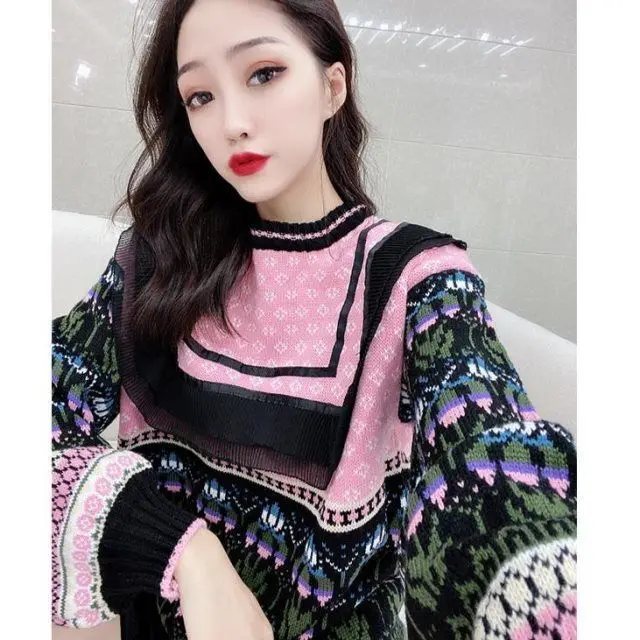 

Hong Kong style sweater women 2020 new autumn winter Pullover Sweater
