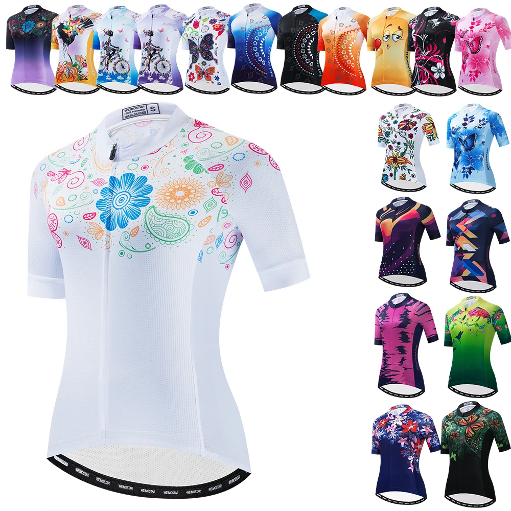 WeimostarFlowerCyclingJerseyWomenProTeamBicycleClothingSummerBikemtbJerseyQuickDry