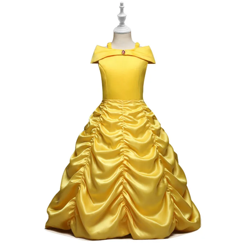 HKXN/Торжественная одежда для маленьких девочек; платье-пачка принцессы на одно плечо; однотонное Плиссированное Платье для свадебной вечеринки; T02