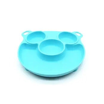 

Silicone Divided Toddler Baby Plates with Suction Base Table Feeding Food Tray D7YD