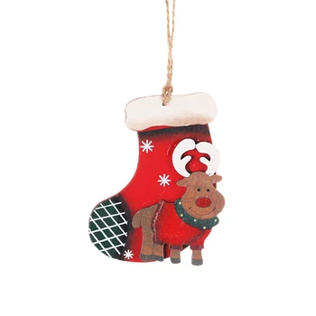 

Vintage Style Wooden Elk Christmas Stocking/Wooden Christmas Stocking/Christmas Tree Decoration Small Pendant/Christmas Gift