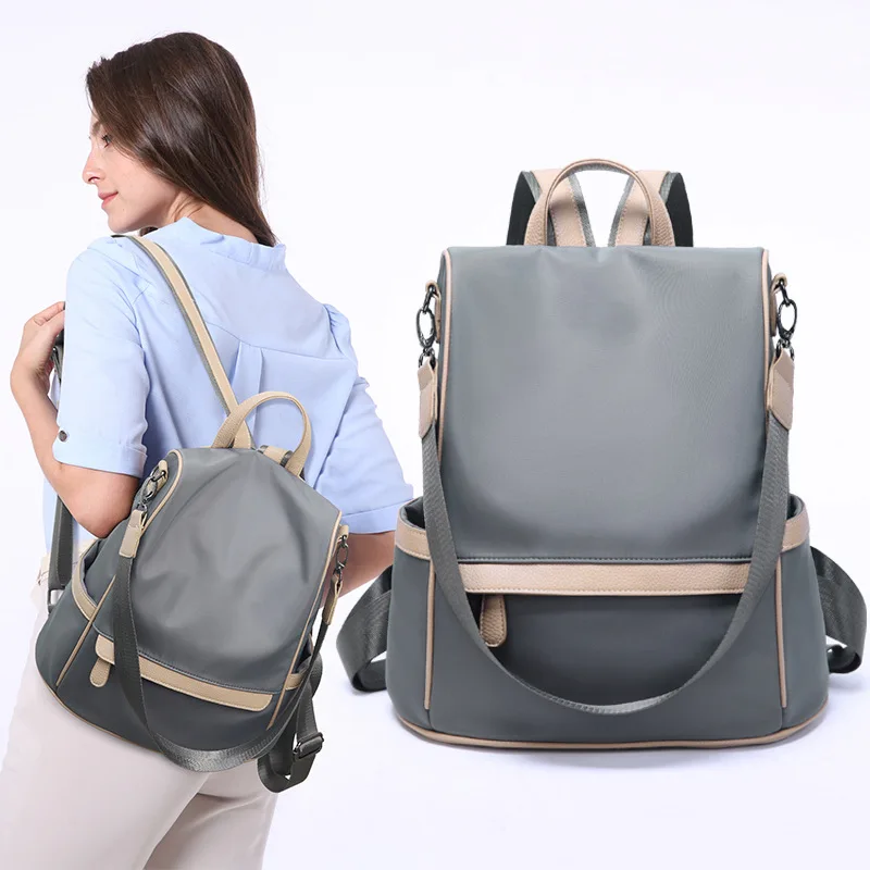 

Anti-Theft Backpack Women's 2019 Spring And Summer New Style Korean-style Versatile Large-Volume Oxford Cloth Backpack Casual Tr