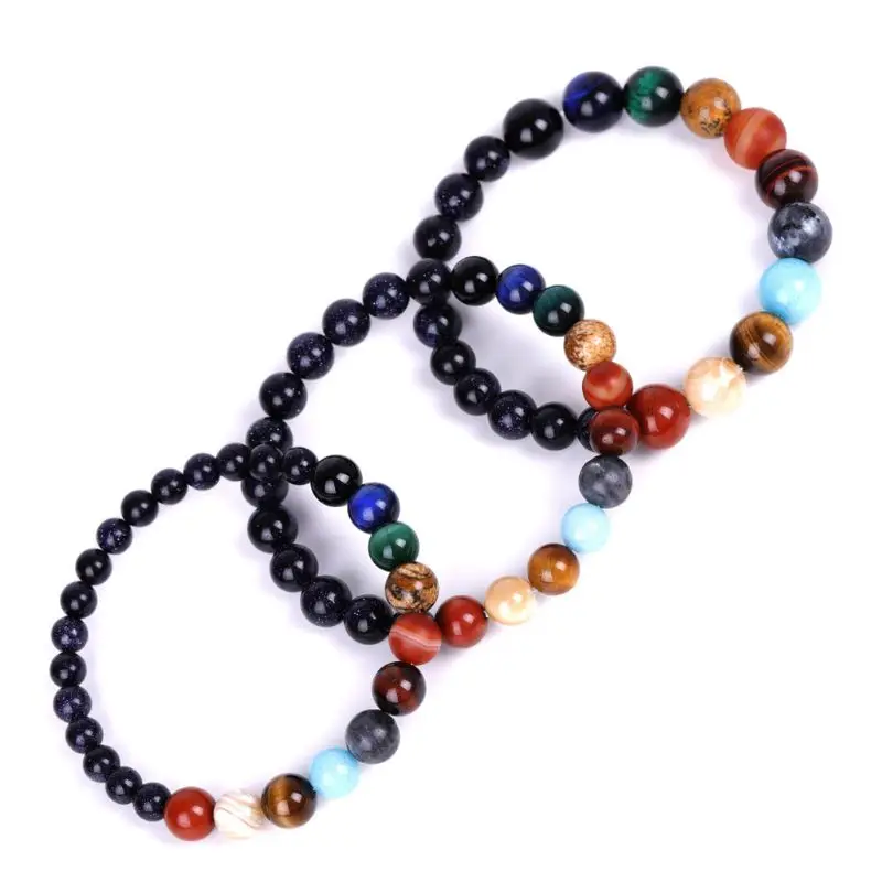 

3Pcs Universe Galaxy The Eight Planets Solar System Guardian Star Bracelets Kit Y1AC