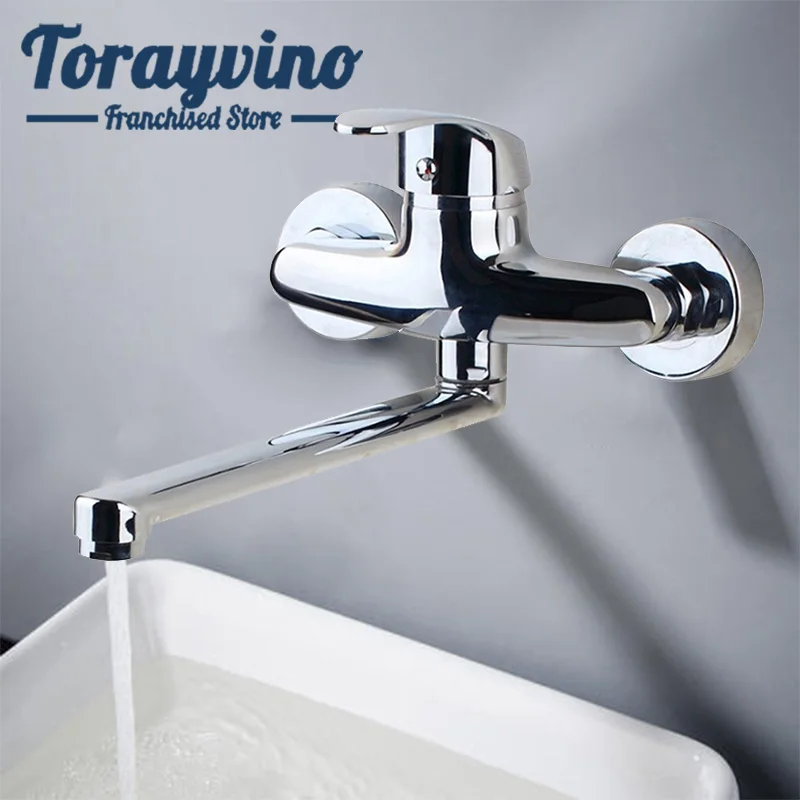 Torayvino смесители для умывальника для ванной комнаты Torneiras хромированная отделка 360 Поворотный кран с одной ручкой смеситель для раковины кран настенный кран краны