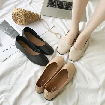 

Shoes Woman Flats 2020 Fashion Women's Round Toe Casual Female Sneakers Shallow Mouth All-Match Dress Retro Grandma Modis On