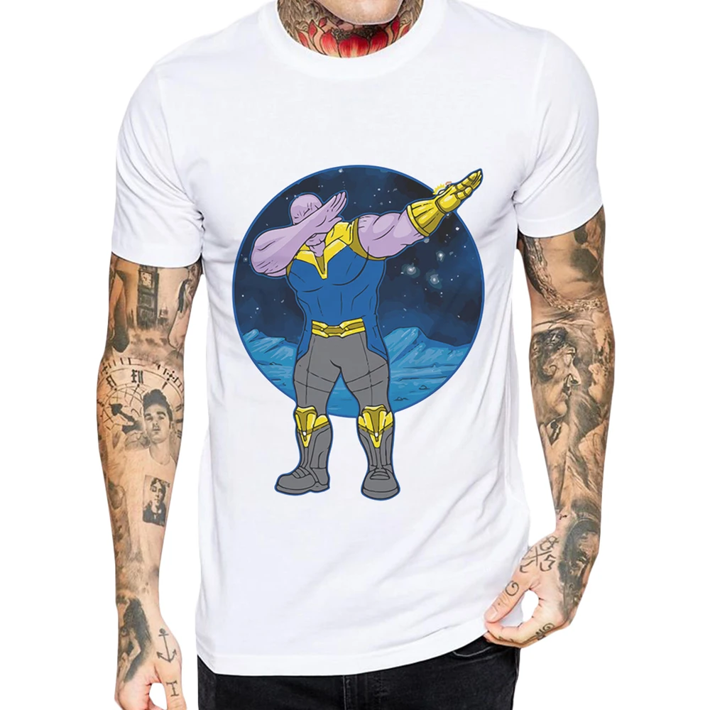 

2020 New Arrival Mens T-Shirt Avengers O-Neck Short Sleeve Tops Thanos Dabbing Style Man T Shirts Hip Hop Funny Cool Tee Shirt