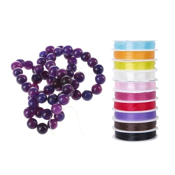 

1Pcs Sugilite Gemstone Round Beads 6Mm Purple & 10 Rolls Crystal Elastic Beading Cord Thread for DIY Making - 0.6Mm