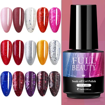 

7ml Gel Varnish Red Purple Pink Semi Permanent Lacquer Pure Color Painting Soak Off Nail Polish Gel Manicure Decoration LY1571-1