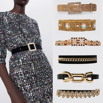 

ZA 2019 Fashion Belts for Women Charm Waist Chain Boho Alloy Statement Belt Trendy Waistband Party Wedding Jewelry Birthday Gift