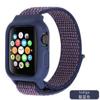 

Silicone Case + Nylon Straps for Apple Watch 54321 Band 38mm 40mm Shell iWatch Strap for Apple Watch 42mm Bands Watchband 20