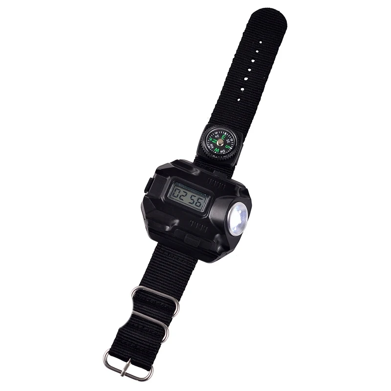 

ABUO-Multifunctional Waterproof Sports Usb Charging Led Wrist Watch Torch With Rechargeable Lighting Flashlight