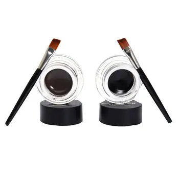 

OutTop 2Pcs Waterproof Eye Liner Eyeliner Shadow Gel Makeup Cosmetic Brush Brown Black Waterproof Gel Eyeliner 05.13