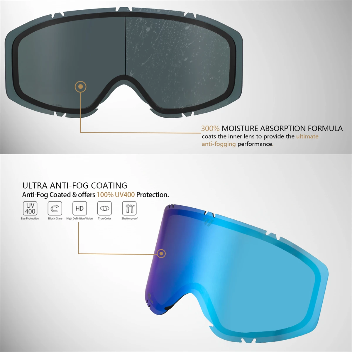 Neue Marke profession elle Ski brille Doppels chicht Linse Anti-Fog UV400 Ski brille Ski Schnee brille Männer Frauen – Detail 31