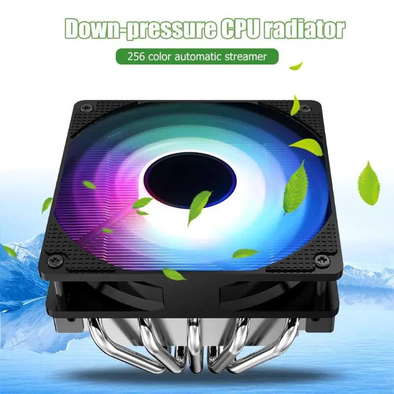 Online Jonsbo CR 701 ventilador de refrigeración de 12cm CPU 256 iluminación colorida PWM 4Pin 5 tubos de calor enfriador de ordenador silencioso disipador de calor para Intel AMD FM2 +