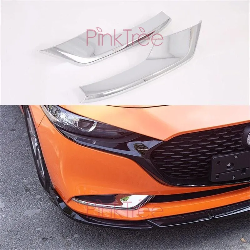 Для Mazda 3 2020 Хромированная передняя противотуманная фара крышка противотуманных