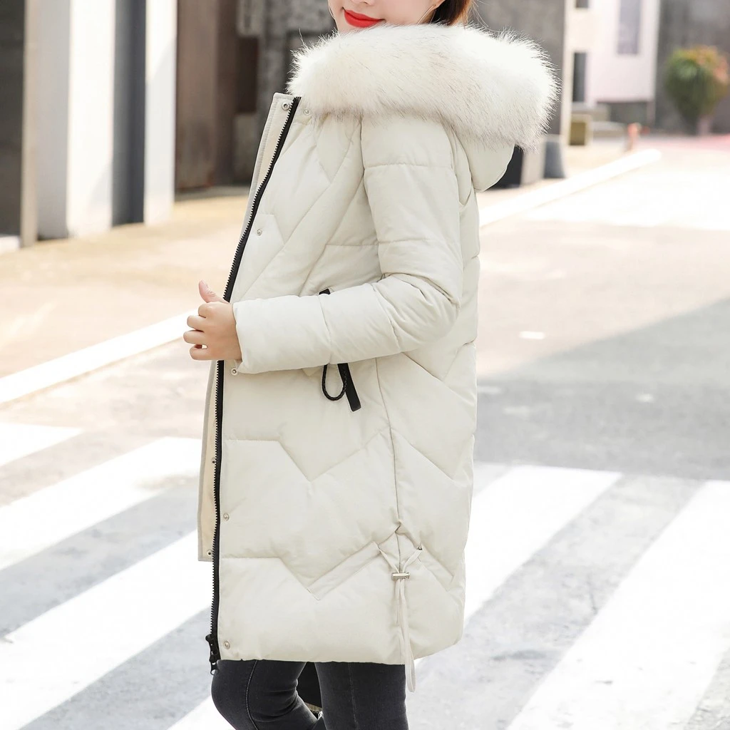 JAYCOSIN New Arrival Coats Parka Fashion Slim Women Winter Hooded Warm Coat Plus Size Thick Fur Cotton Padded Jacket Femal 924