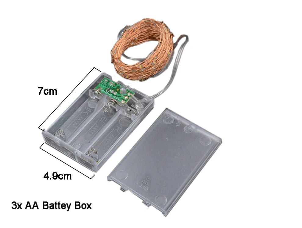 10 м 33 фута светодиодный медный светильник гирлянда мерцающие гирлянды на батарейках Рождественская лампа Праздничная вечеринка Свадьба декоративный Сказочный светильник s