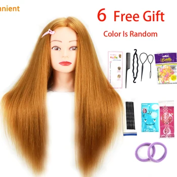 

Training Head Real Hair 85% Straight Professional with Stand Cosmetology Doll Head for Styling Curl Practice Mannequin Head