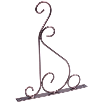 

HOT-Iron Garden Wall Light Hanging Flower Plant Pot Bracket Hook Shelf Stand Holder, Red Copper