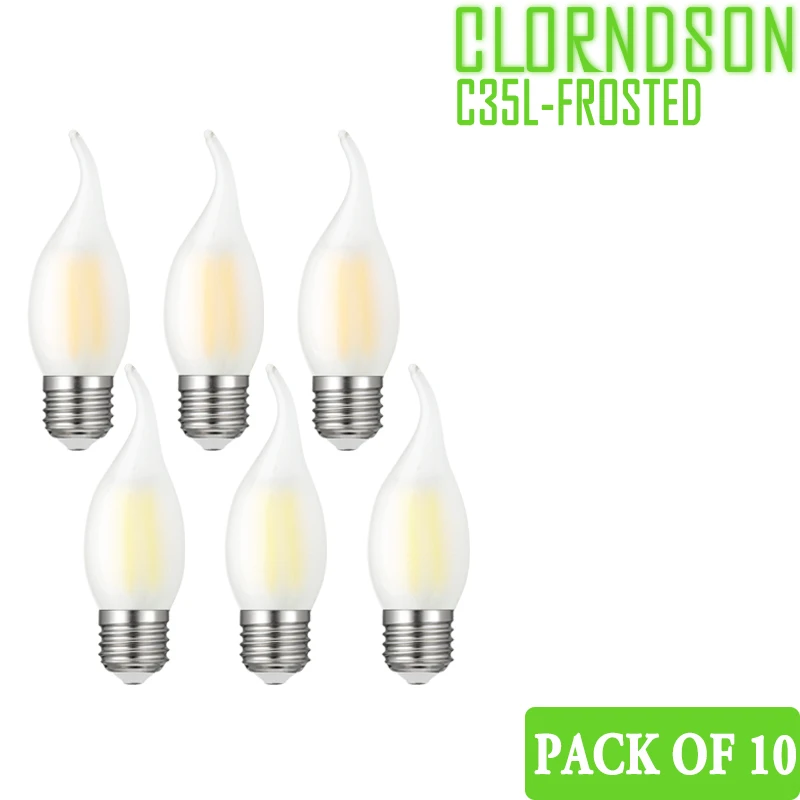 Pack of 10 Dimmable Frosted 2Watts-8Watts Edison E26 E27 LED Bulbs Retro Candles Lamp 110V 220V Filament Incandescent | Лампы и