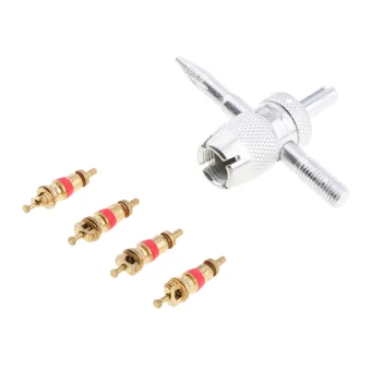 

4Pcs Wheel Rim Tire Valve Stem Core + Valve Core Remover Tool for Auto Car Motorcycle