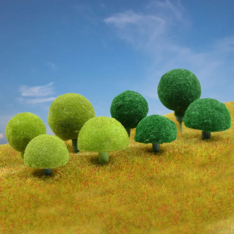 

5PC circular model tree architecture model of DIY handmade material micro landscape model match layout flocking ball tree model