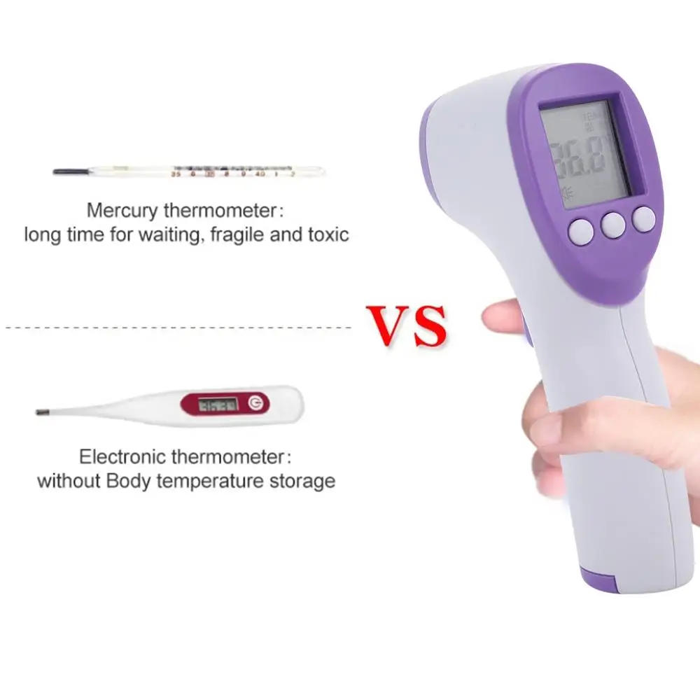 

Temperature Measurement Tool Contactless Measuring Tools Health Forehead Thermometer Thermometer with LCD Accurate Black Red
