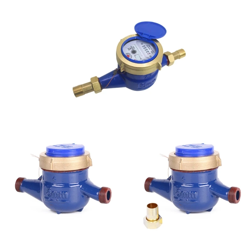 Water Meter Heavy Duty Brass Flow Measure Tap Cold Water Meter Home Garden Wet Table Measuring Tools Measurement