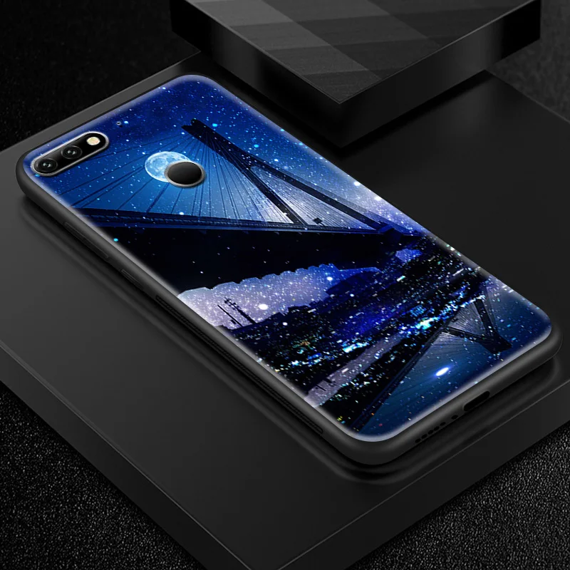 W314 Роскошные Чехлы из закаленного стекла для huawei Enjoy 9s Honor 7A Pro 7C 7X 8A 8X9 10 Lite Magic 2 Play mate 20 Pro Nova2 3 4 Soft Funda - Цвет: W314