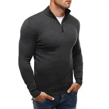 Топ, блузка, кашемировое пальто, sueter hombre nuevos estilos, шикарный, мужской, однотонный, стоячий воротник, длинный рукав, на молнии, вязаный свитер