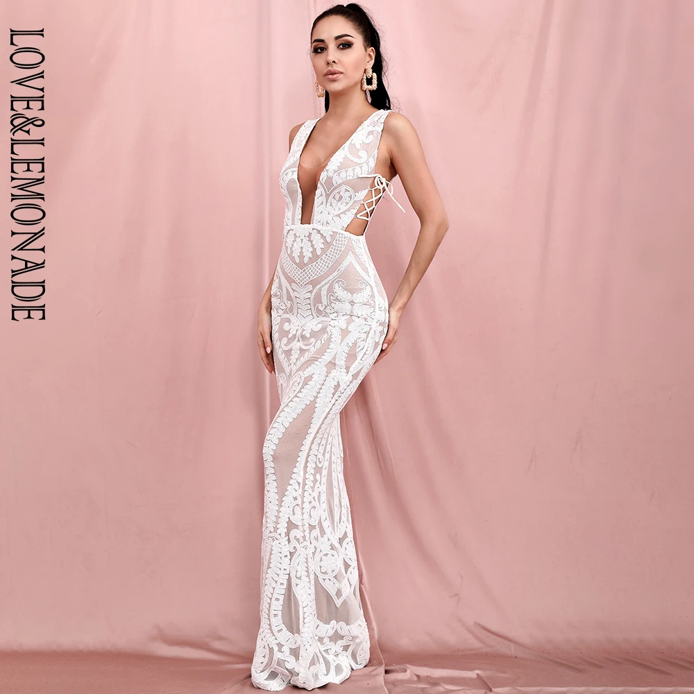 Deep cut maxi dress Outlet