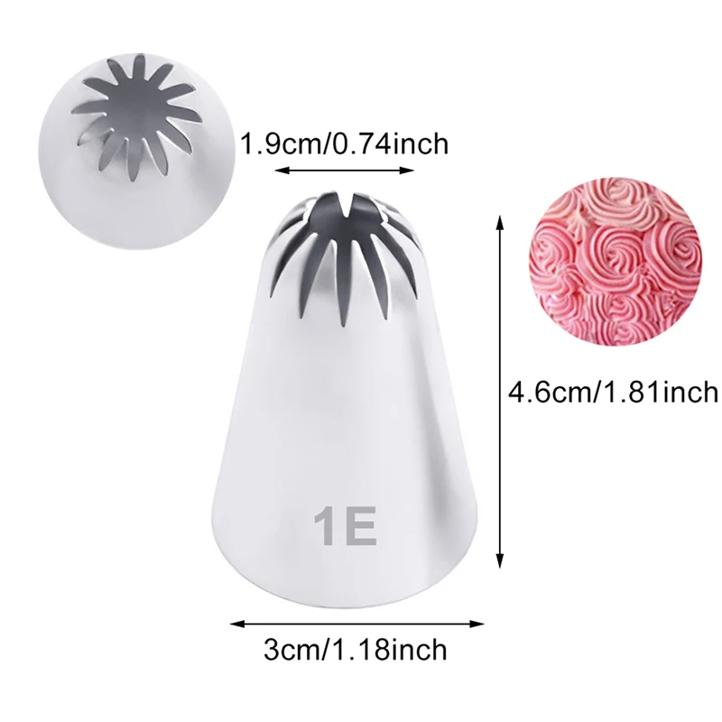 BCMJHWT #1E Cream Piping Nozzle Decor Tip Large Size Cream Flower